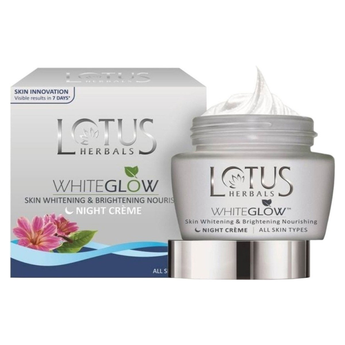Lotus Herbals Whiteglow Skin Whitening and Brightening Nourishing Night Cream, 40gm