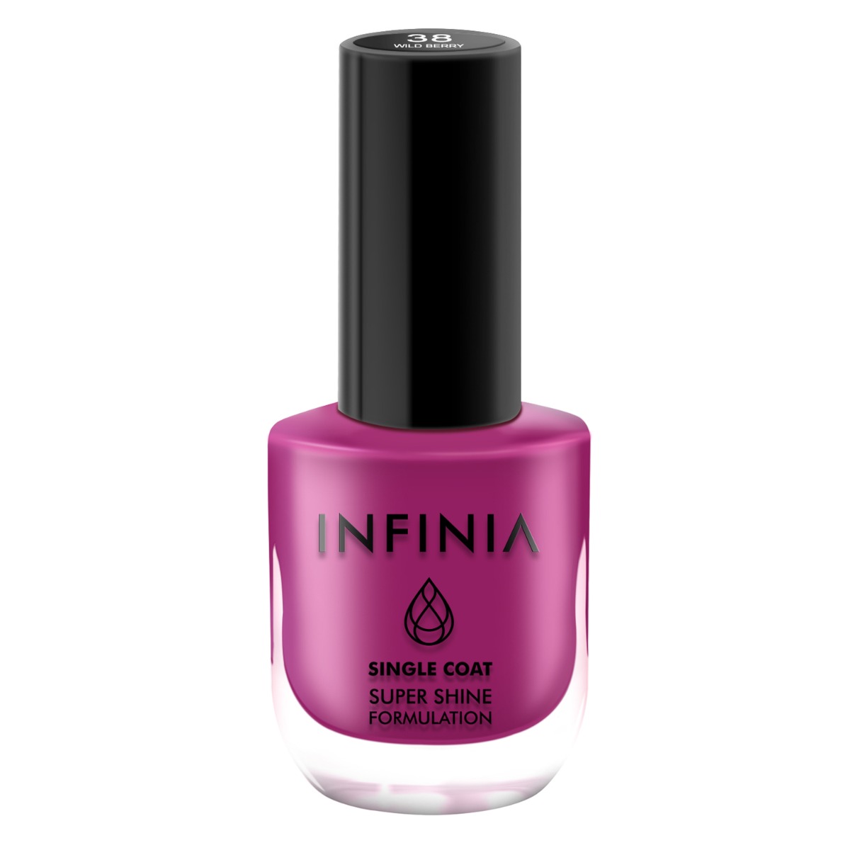 INFINIA Single Coat Super Shine Nail Polish With Ultra High Gloss, 12ml-038 Wild Berry