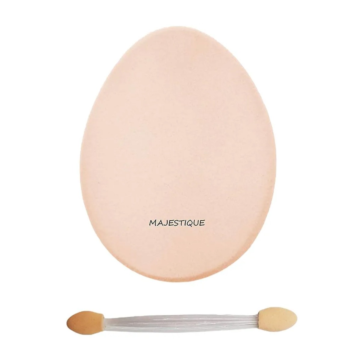 Majestique Flat Oval Cream Makeup Sponge With Free Cosmetic Stick, 1Pc