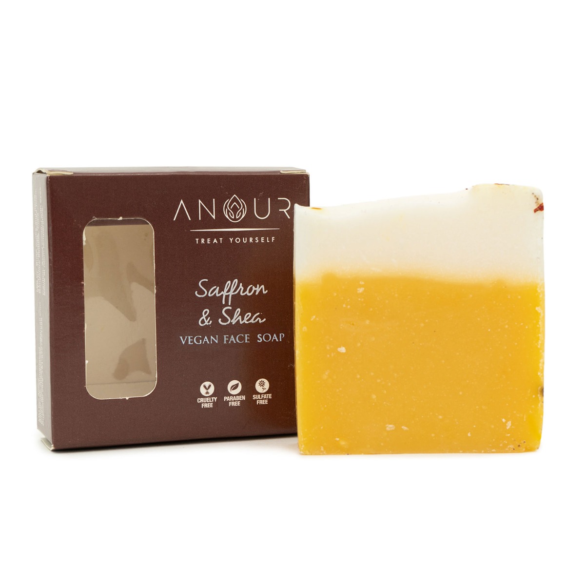 Anour Saffron & Shea Vegan Face Soap, 100gm