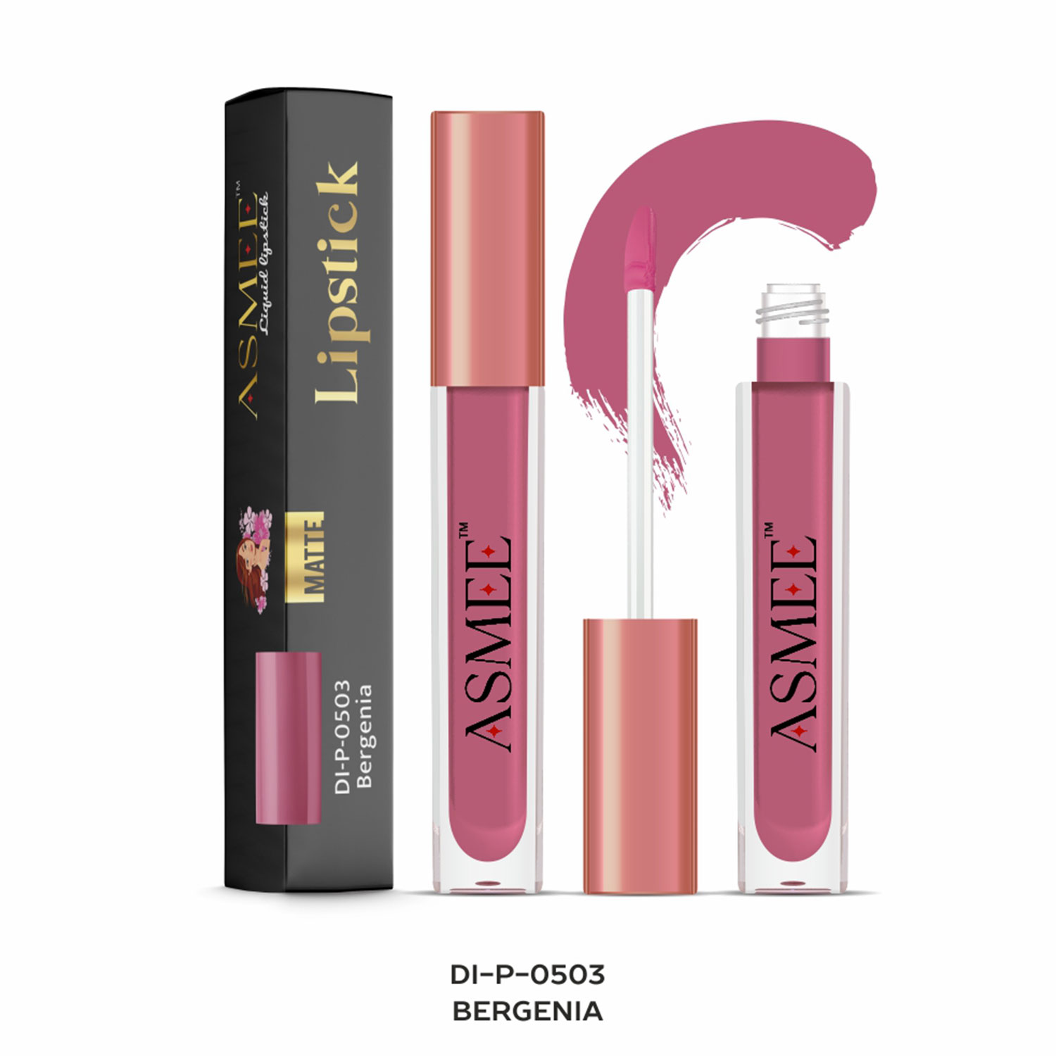 Asmee Liquid Matte lipstick, 4ml - DI-P-0503 Bergenia