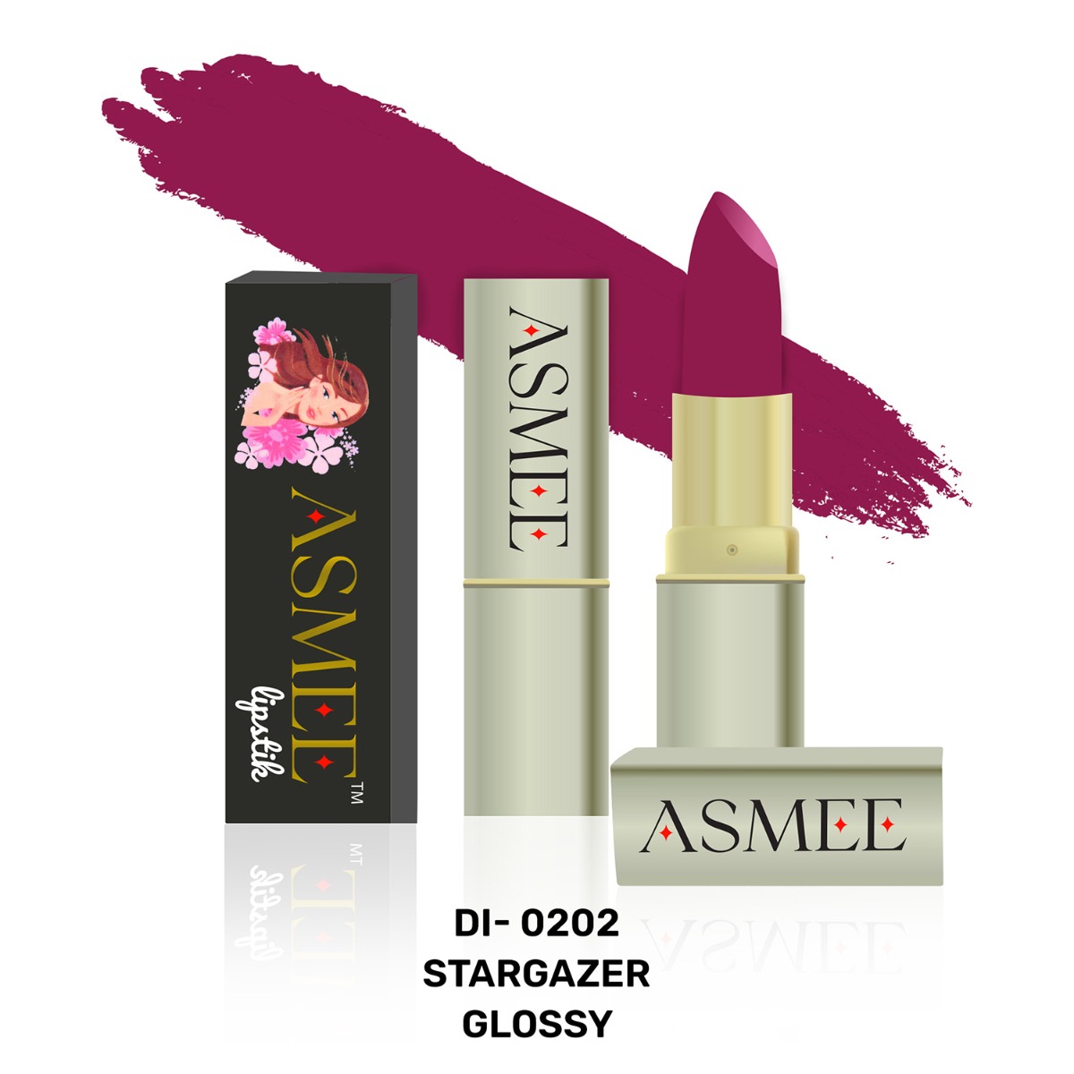 Asmee Glossy Lipstick, 4.2gm