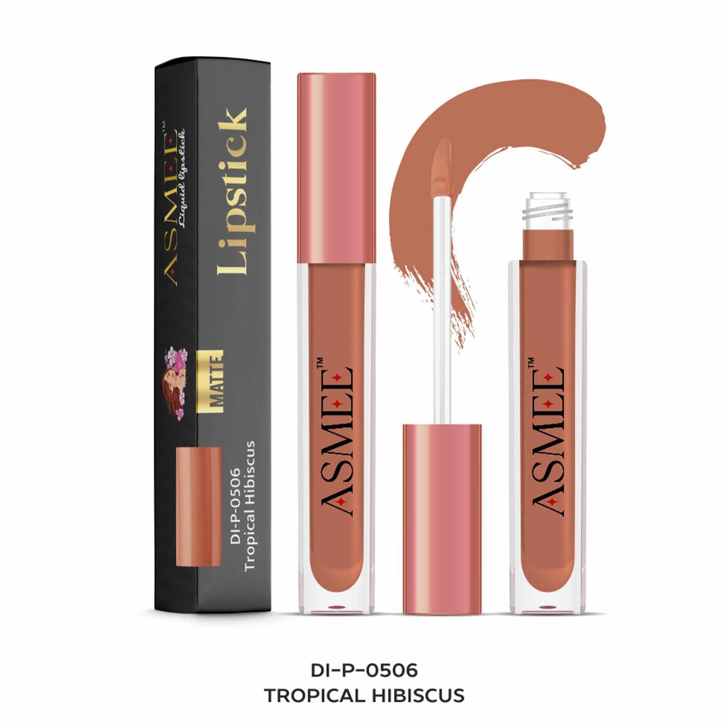 Asmee Liquid Matte lipstick, 4ml - DI-P-0506 Tropical Hibiscus
