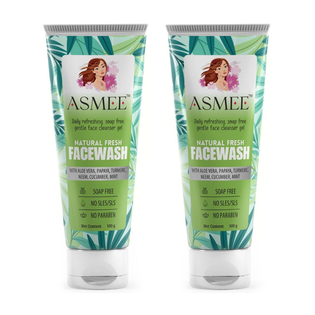 Asmee Natural Fresh Facewash, Pack of 2