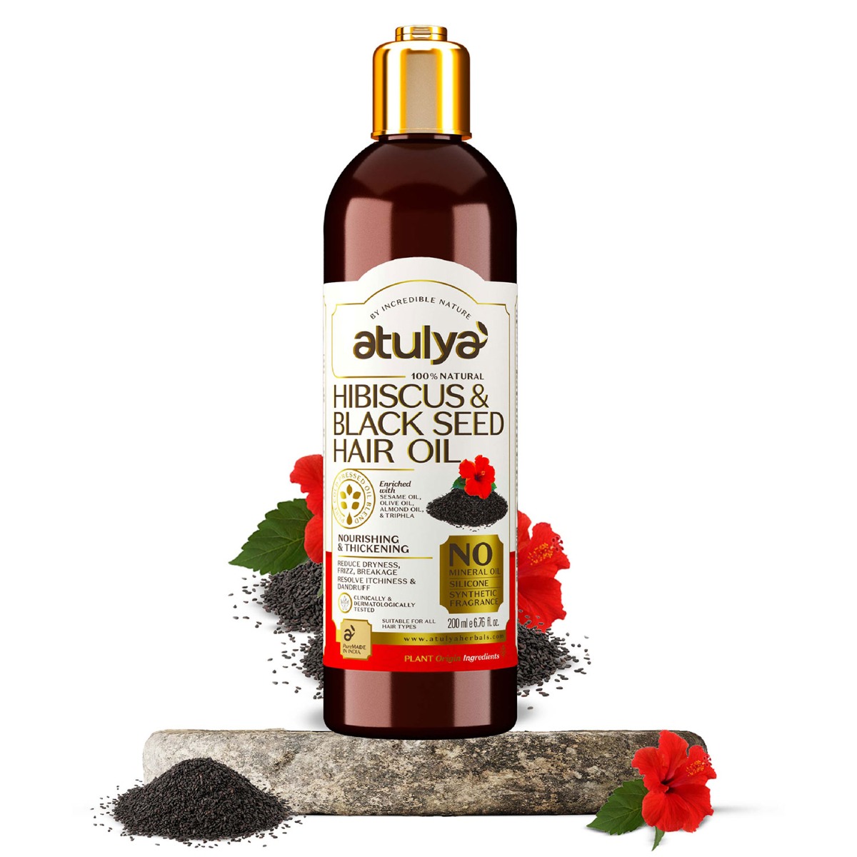 Atulya Hibiscus And Black Seed Hair Oil, 200ml