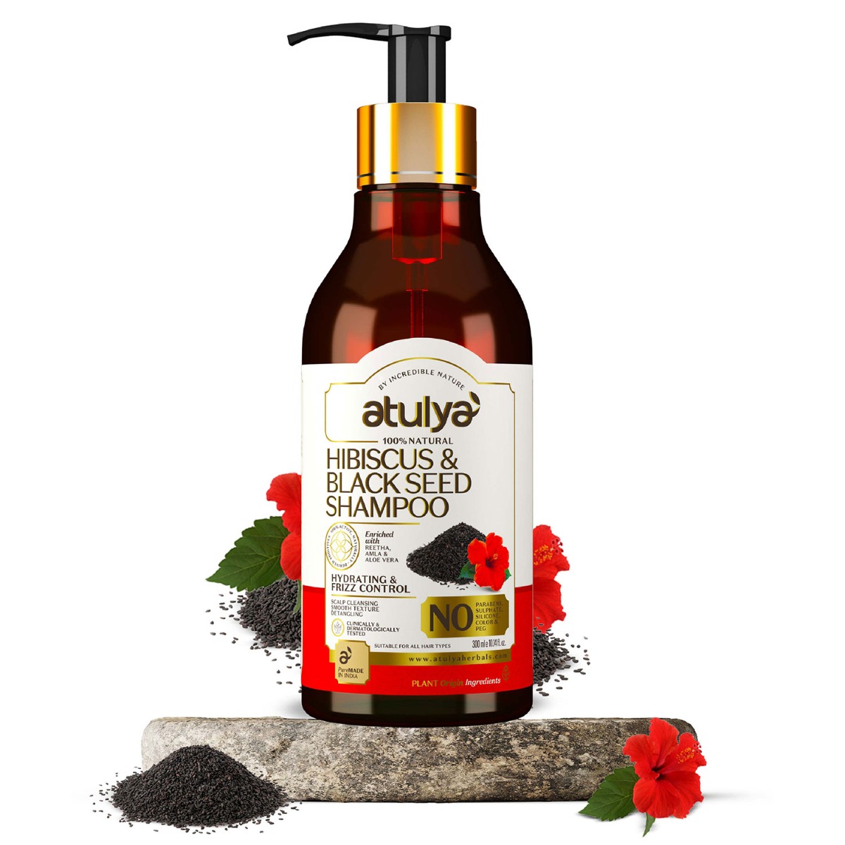 Atulya Hibiscus And Black Seed Shampoo, 300ml