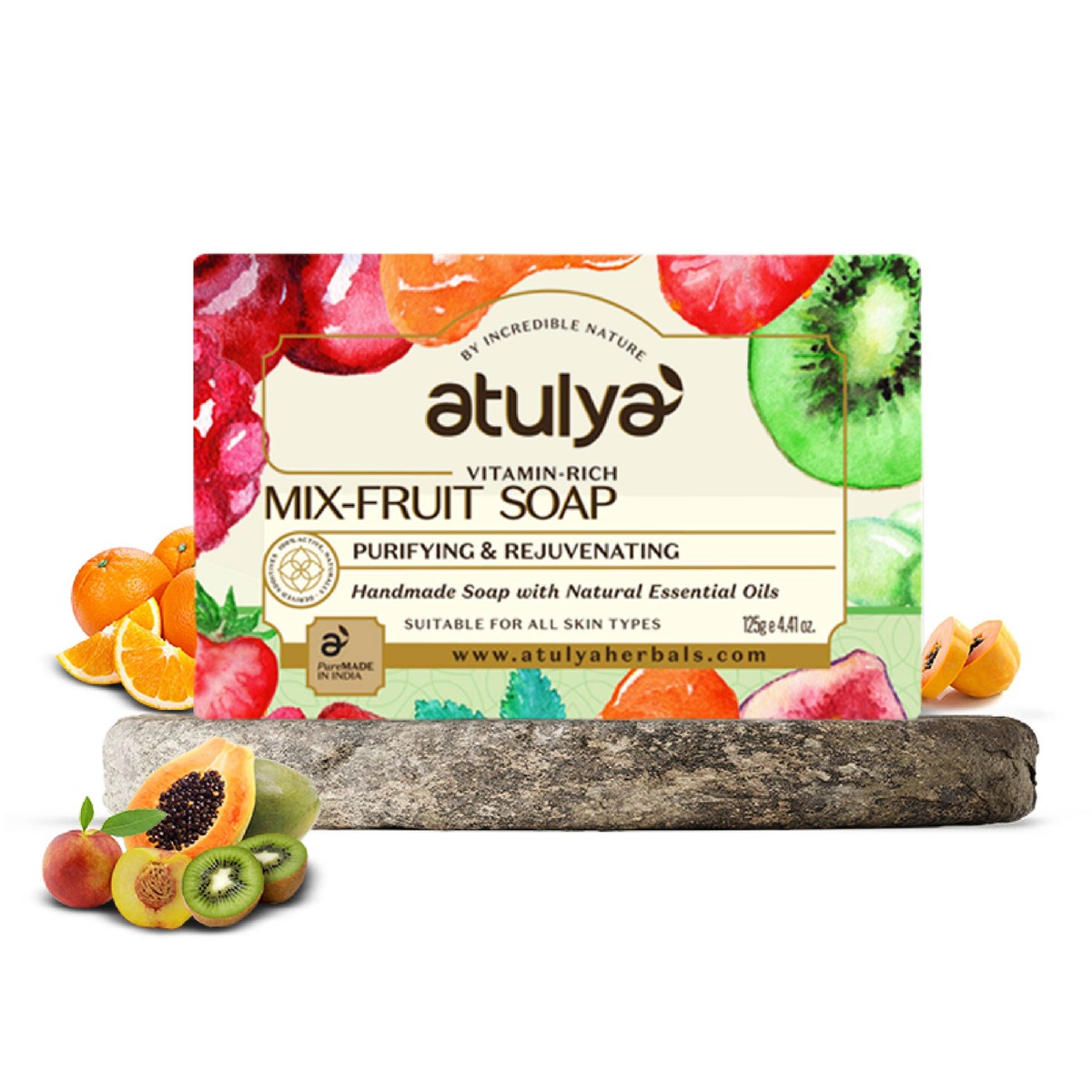 Atulya Mix Fruit Soap, 125gm