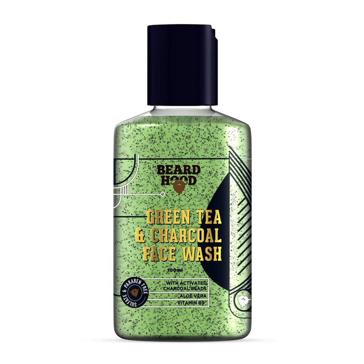 Beardhood Green Tea & Charcoal Face Wash, 100ml