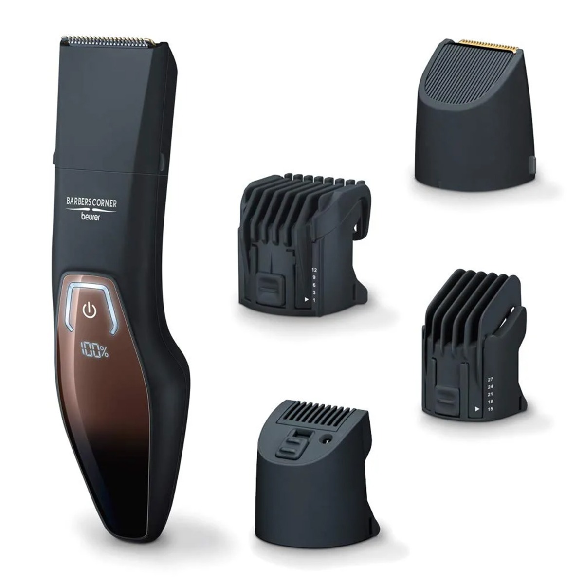 Beurer HR 4000 Cordless Beard Trimmer / Styler Splash-Proof, Battery Powered, LED Display, 1Pc