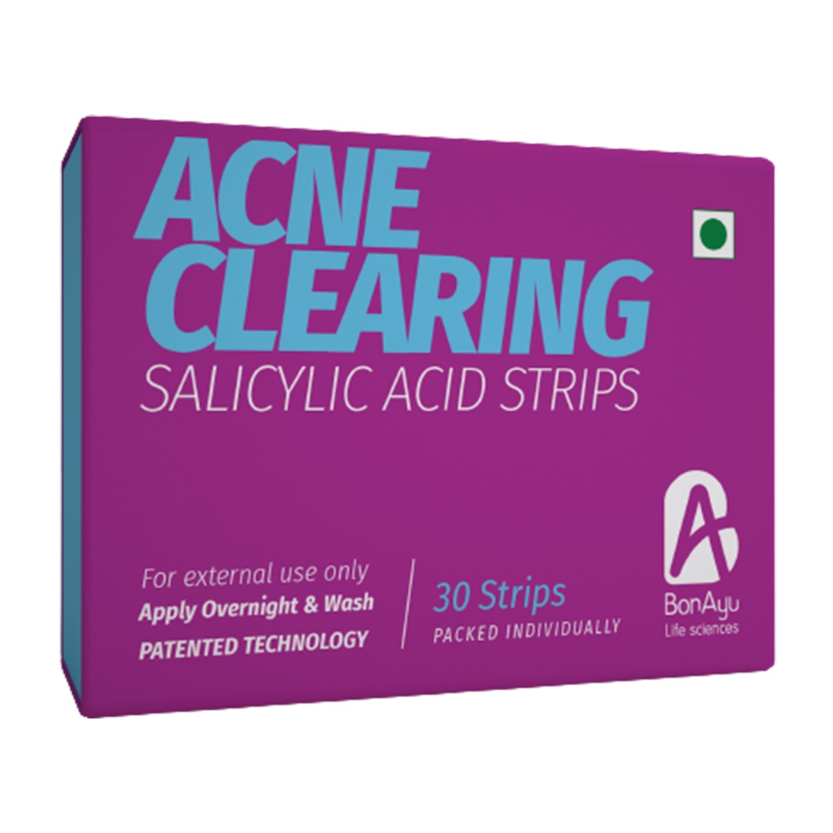 BonAyu Acne Clearing Salisylic Acid Strips, 30 Strips