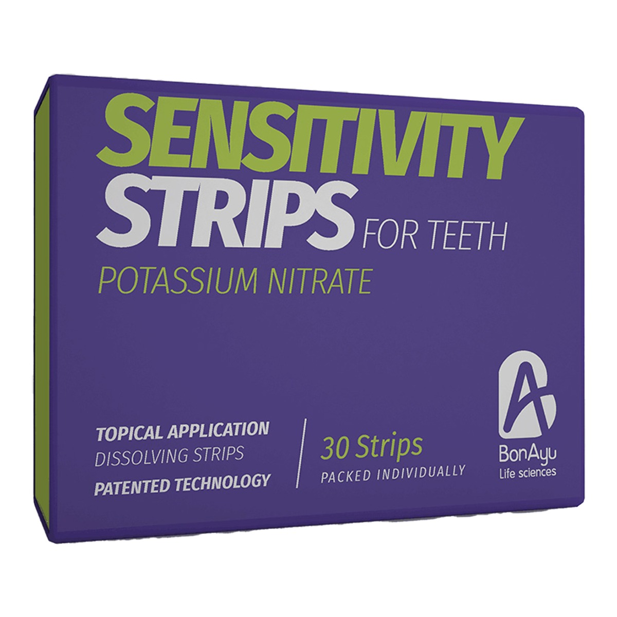 BonAyu Teeth Sensitivity Strips Potassium Nitrate Topical Application Dissolving Strips, 30 Strips