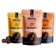 EAT Anytime Mindful Protein Energy Balls Variety Pack, 30% Whey Protein, Pack of 3 - 300gm (10 Protein Balls x 10gm)