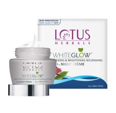 Lotus Herbals White Glow Skin Whitening and Brightening Nourishing Night Creme, 60gm