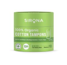 Sirona Heavy Flow Organic Tampons, 18 Pieces