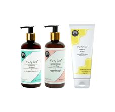 3 Step Curl Defining Bundle  Cleansing Shampoo, Hydrating Deep Conditioner & Leave in Cream  For Curly, Wavy & Frizzy Hair