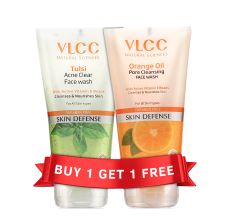 Tulsi Acne Clear Face Wash with FREE Orange Oil Pore Cleansing Face Wash - Buy One Get One - 150 ml