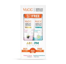 Vitamin C & Mulberry Serum Facewash To Reduce Blemishes & Brighten For Am With Free Hyaluronic Acid & Aloe Vera Serum Facewash To Strengthen Skin Barrier For Pm