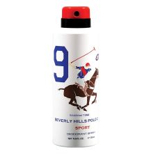 Beverly Hills Polo Club Sport Number 9 Beverly Hills Polo Deodorant Spray For Men, 175ml