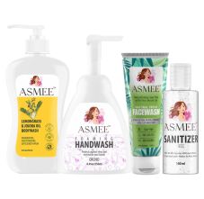 Asmee Cosmetic Hamper - Bodywash + Handwash + Facewash + Sanitizer