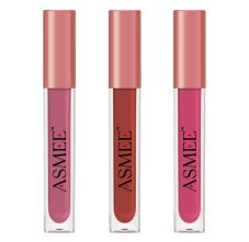 Asmee Liquid Matte lipstick - Bergenia + Maroon Petunia + Raspberry Pink, 4ml Each