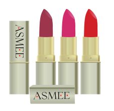 Asmee Matte Lipstick - French Rose + Pink Orchid + Tangerine, 4.2gm Each