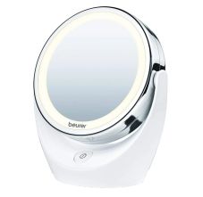 BS 49 Illuminated Chrome Finish Round Floor Mount Standing Mirror With Bright Led Light
