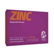 BonAyu Zinc Mango Mint Flavour Mouth Dissolving Strips Dietary Supplement, 30 Strips