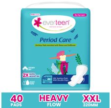 Period Care XXL Dry 40 Sanitary Napkins Pads 320mm with Double Flaps - Pack Of 40