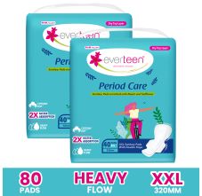 Period Care XXL Dry 40 Sanitary Napkins Pads 320mm with Double Flaps - Pack Of 80