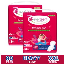Period Care XXL Soft 40 Sanitary Napkins Pads 320mm with Double Flaps - Pack Of 80
