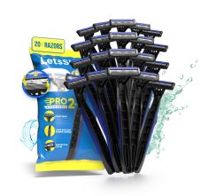 LetsShave Pro 2 Disposable Razor for men (Pack of 20) Kit