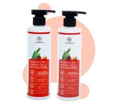 Careberry Moroccon Argan Oil & Silk Proteins Strengthening Shampoo + Conditioner for Strong & Silky Hair, Pack of 2, 600ml