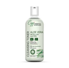 CGG Cosmetics Aloe Vera Micellar Water 4 in 1, Toner, Removes Makeup, Minimizes Pores, Soothes Dry Skin, with Pure Aloe Vera, Vegan & Fragrance Free, 300ml