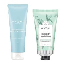 Dot & Key Deep Pore Clean Face Wash, 120ml & Foot Cream : Deodorizer + Moisturizer, 50 ml