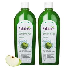 NutriGlow Green Apple Toner With Green Apple Extract And Vitamin A, C & E, 500ml Each, Pack of 2