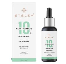 Etsley 10% Niacinamide With Zinc Pca & Hyaluronic Acid Face Serum For Acne Marks & Oil Control, 30ml