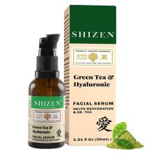 SHIZEN Bio-cosmetics By Nature Green Tea & Hyaluronic Facial Serum, 30ml