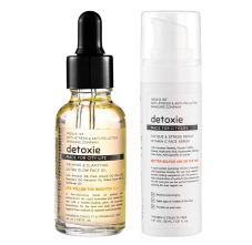Detoxie Calming & Clarifying Ultra Glow Face Oil & Vitamin C Face Serum, 30ml Each
