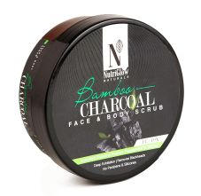 Nutriglow Natural's Bamboo Charcoal Face & Body Scrub, 200gm
