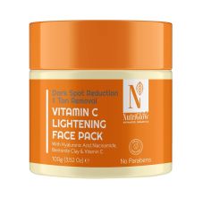 NutriGlow Natural's Vitamin C Lightening Face Pack For Dull Skin, Pigmentation & Dark Spots, 100gm