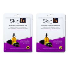 Skin Fx Detoxifying & Hydrating Serum Mask With Blueberry & Charcoal Powder - Pack Of 2, 25ml Each