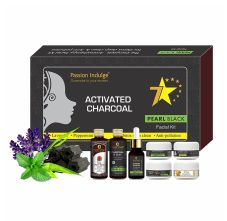 Passion Indulge Activated Charcoal Natural Pearl Black 7 Star Facial Kit, 260gm