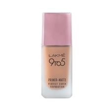 Lakme 9To5 Primer + Matte Perfect Cover Foundation - C140 Cool Rose, 25 ml