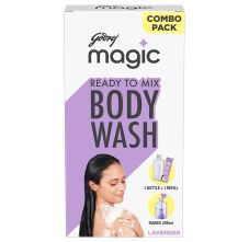 Godrej Protekt Magic Ready To Mix Body Wash Lavender Fragrance - Empty Bottle + Refill, Combo