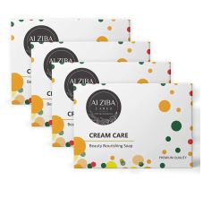 Alziba Cares Cream Care Beauty Nourishing Bathing Soap Bar With Almond Oil & Vitamin E - Pack of 4 x 100gm
