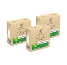 Khadi Essentials Aloe Vera Natural Herbal Handmade Bathing Soap with Glycerine for Nourishing Skin, 100gm (Pack of 3)