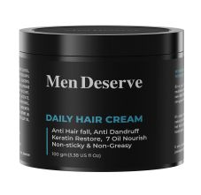 Men Deserve Daily Hair Cream For Hair Fall Control & Dandruff Keratin Restore, 100gm