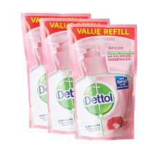 Dettol Skincare Liquid Handwash Refill Pouch - Pack Of 3, 175ml each