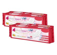 XL Sanitary Napkin Pads with Neem and Safflower, Cottony-Soft Top Layer for Women 20 Pads * 2