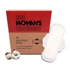 The Woman's Company Teenage Sanitary Pads For Girls Organic Ultra Soft Cotton Mini Pads, 12 Pads